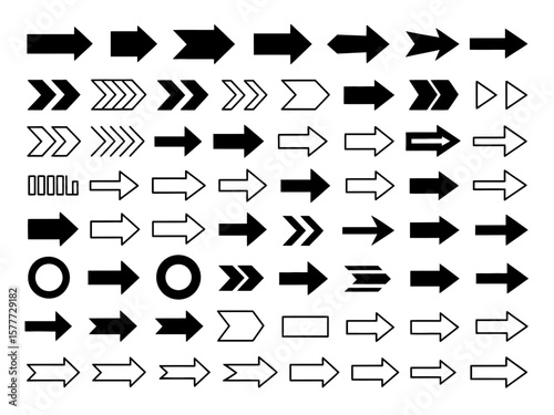 Flèche Arrow Collection – Diverse Set of Arrow Icons and Illustrations for Graphic Design, Digital Projects, Web Design, and Creative Applications

