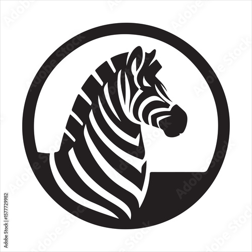 Silhouette vector of a zebra standing on a white background