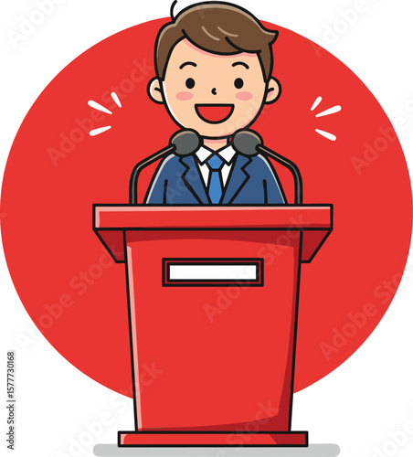 Engaging Presentation at Business Conference for Learning and Education in Vector Illustration Style