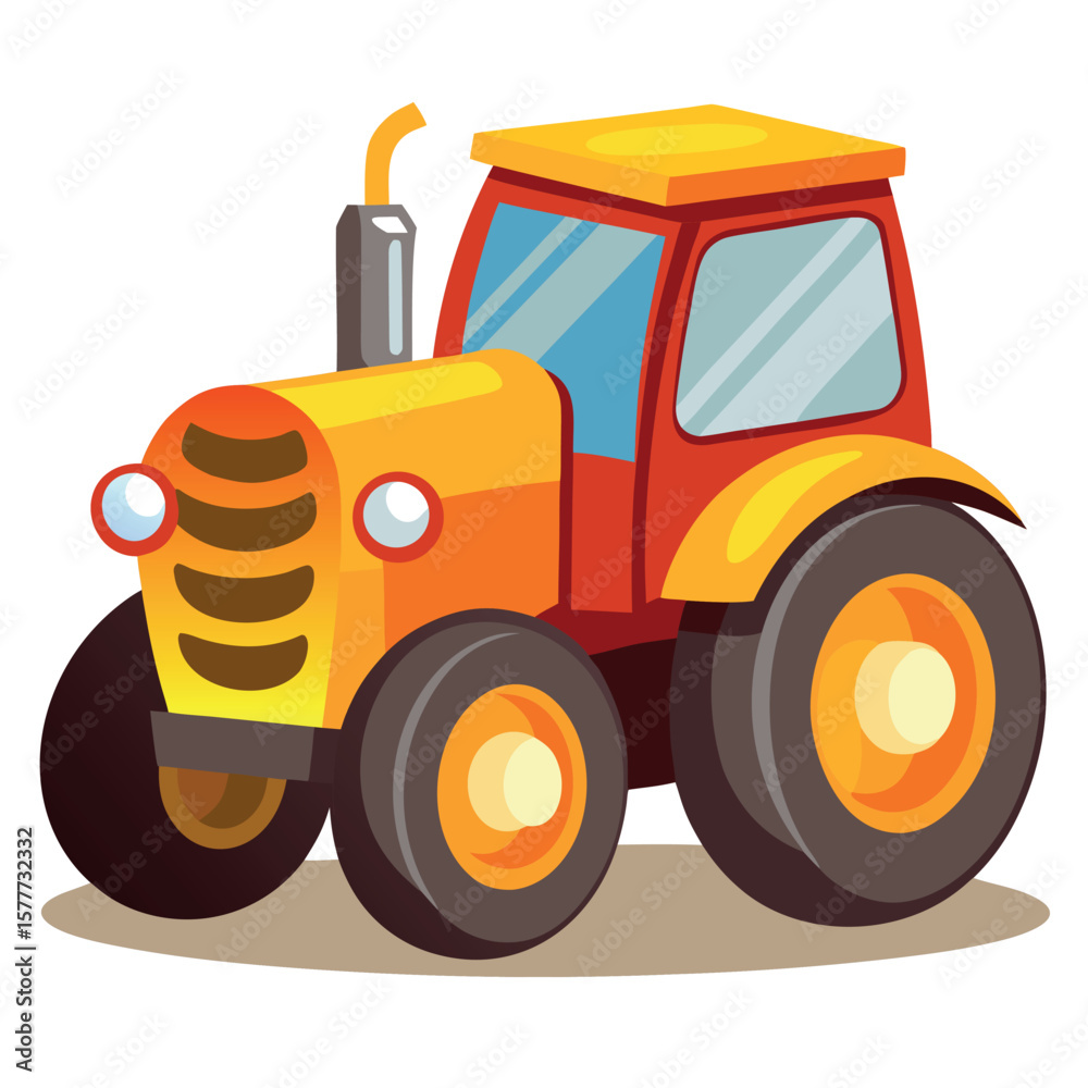 Fototapeta premium toy tractor isolated on white