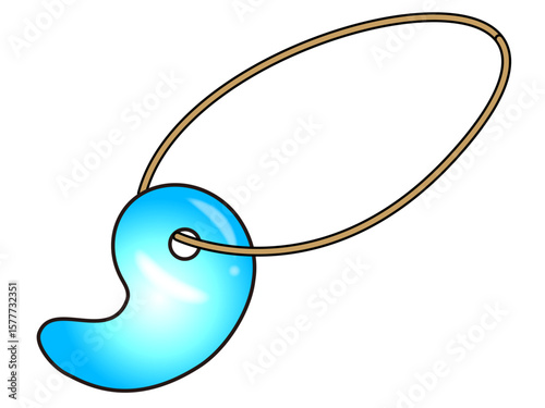 綺麗な勾玉のペンダントのイラスト素材