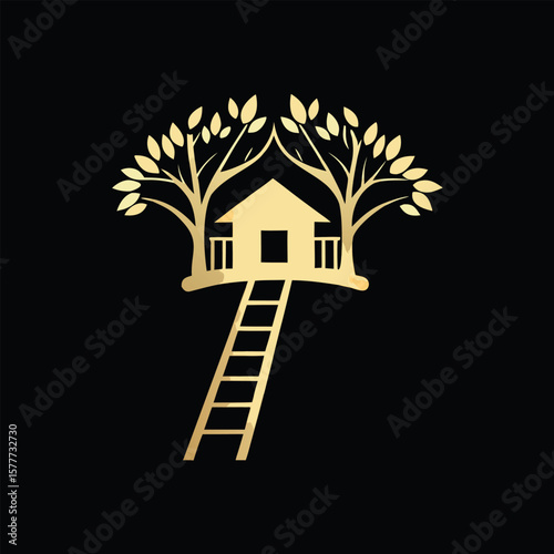 house with tree