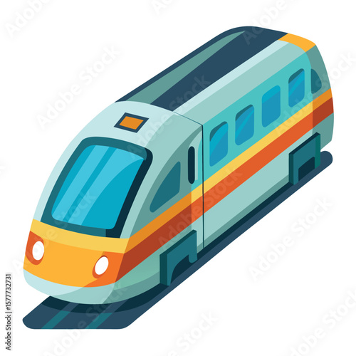 train on the white background