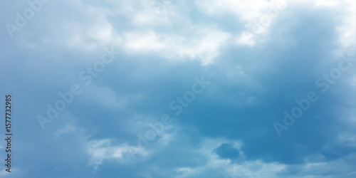 Blue sky, sun, clouds. A peaceful moment with underlying complexity. A reflection of the sky on thin clouds. Hidden emotions beneath a bright exterior like feeling melancholic on a good day background