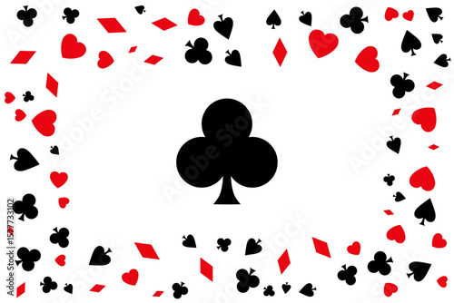 Poker concept frame with ace of clover in the center