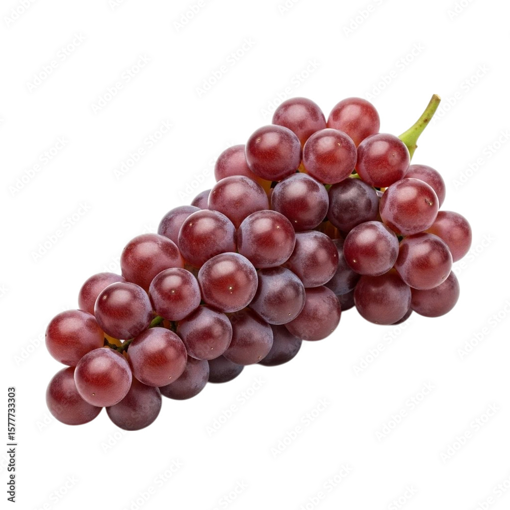Fototapeta premium Fresh ripe red seedless grapes isolated on transparent background
