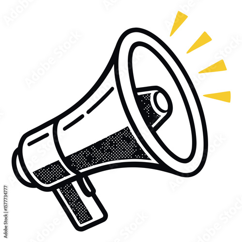 a-vintage-style--black-and-white-megaphone--centra.eps