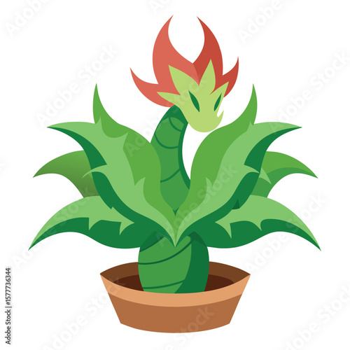dragon-plant-on-white-background.eps