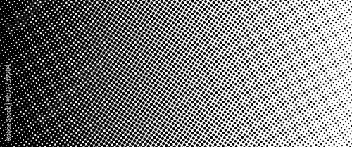 Grunge halftone gradient background. Faded grit noise texture. White and black sand wallpaper. Retro pixelated backdrop. Anime or manga style comic overlay. Vector graphic design textured template