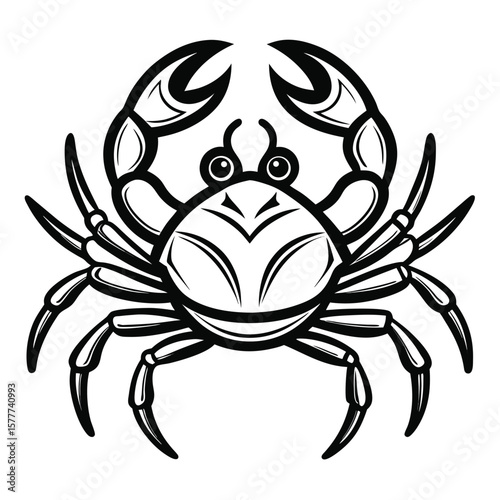 A crab is a small crustacean with a hard shell, claws, and sideways walking, found on beaches and ocean floors.
