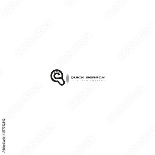 quick search logo and QS letter logo design