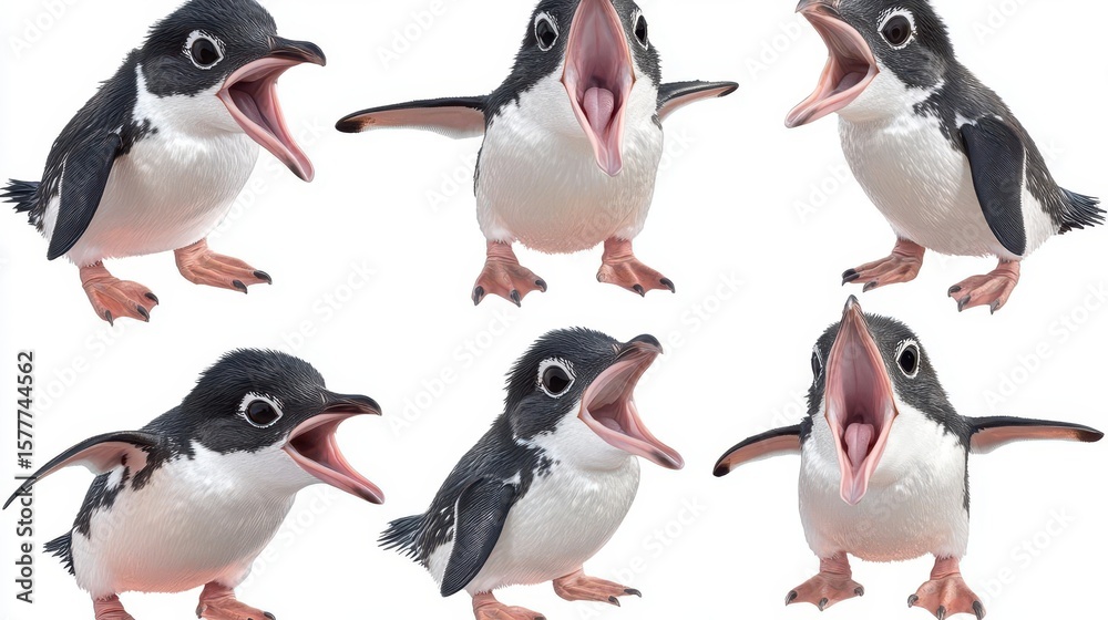 Obraz premium Cute Penguin Chicks: A Collection