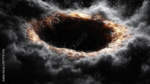 Cosmic Dust Vortex: Glowing Nebula