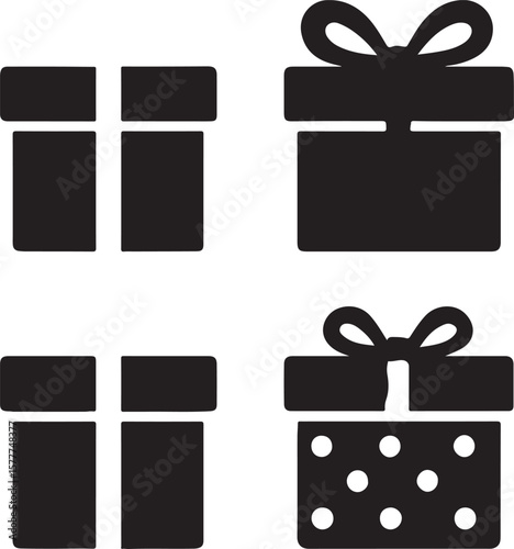 Collection of Simple Gift Box Icons  Perfect for Holiday Designs and More