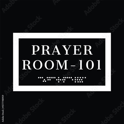 Muslim Prayer Room 101 Name Plate vector 