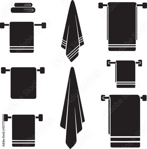 vector illustration of Towels on racks
