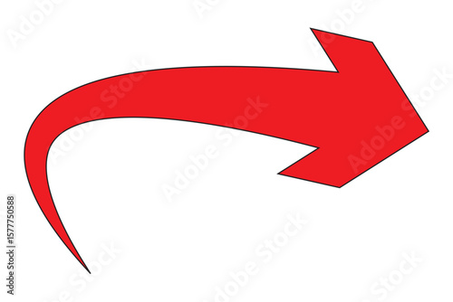 Free Download Curved arrow icon vector. Arrow pointer icon sign symbol vector. Arrow right vector icon illustration isolated on white background - GFXLoad