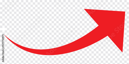 red arrows pointing right. Vector curved arrow icon.