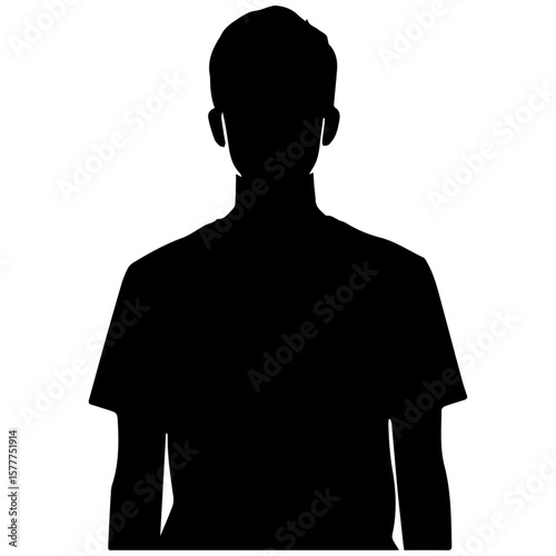 Vector art of young mans silhouette isolated on a plain transparent background