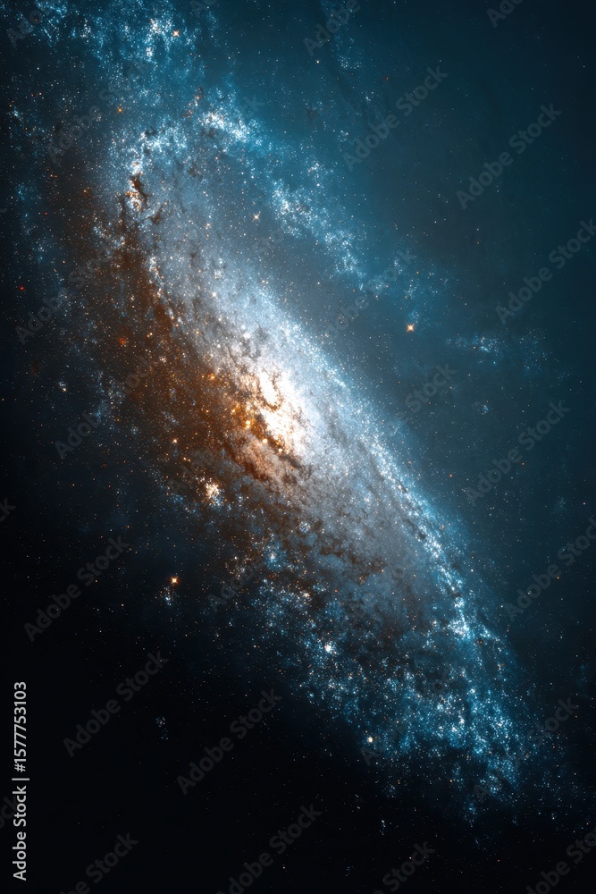 Obraz premium Majestic Spiral Galaxy in Deep Space.
