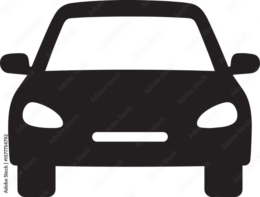 Obraz premium Black Car Silhouette Vector Format – Minimal Auto Icon Design