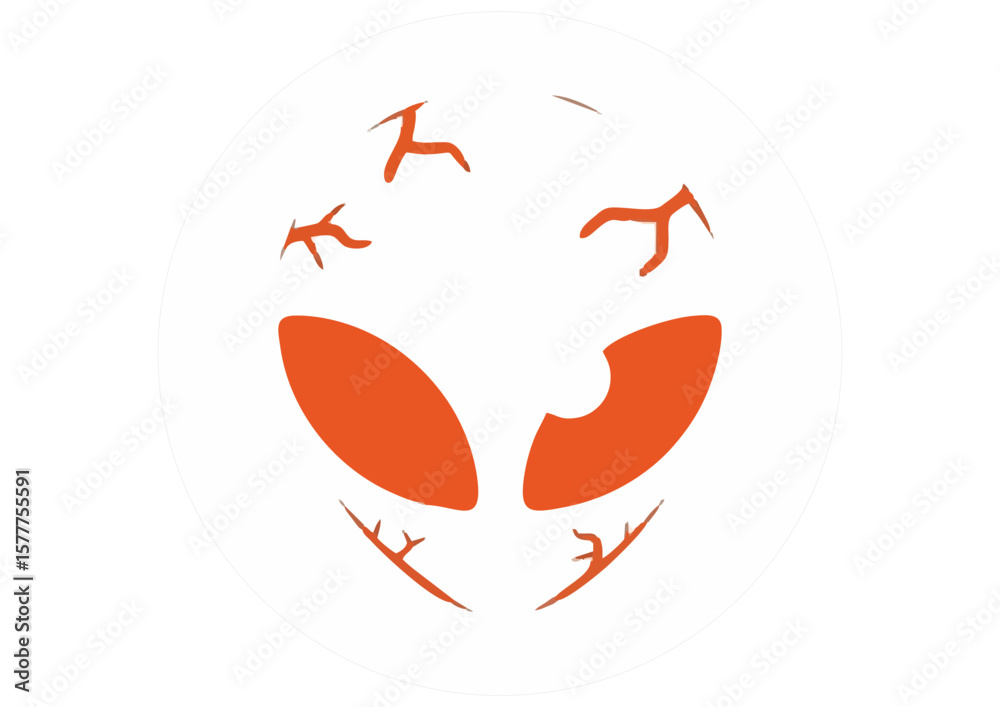 Fototapeta premium Stylized glowing alien eyeball illustration 