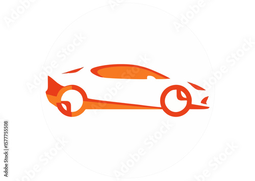 Stylized haunted electric car illustration 