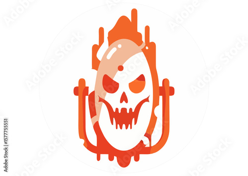 Stylized futuristic haunted mirror illustration 