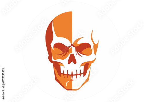 Stylized floating crystal skull illustration 