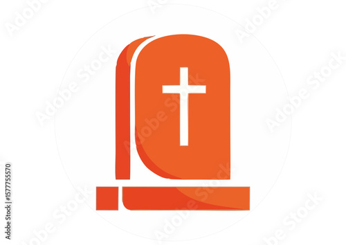 Stylized LED-lit tombstone illustration 