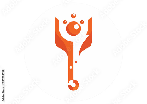 Stylized quantum magic wand illustration 