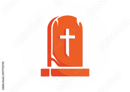 Stylized LED-lit tombstone illustration