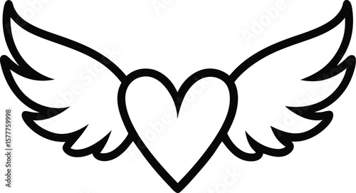 angel wings with hearts design