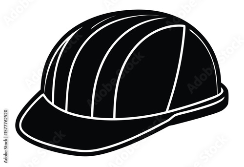 Safety helmet icon flat design silhouette labor hard hat vector construction site illustration
