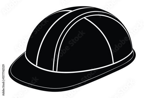 Labor helmet icon silhouette vector flat design safety construction hard hat illustration