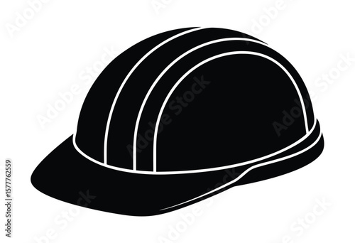 Safety helmet icon flat design silhouette labor hard hat vector construction site illustration