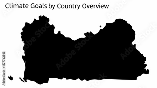 Black silhouette of a country on a white canvas