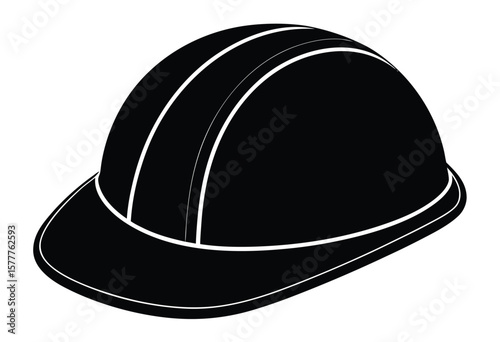 Labor helmet icon silhouette vector flat design safety construction hard hat illustration