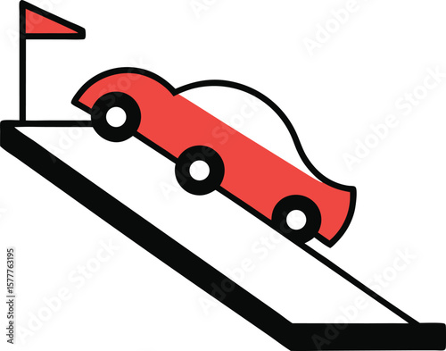 toy car racing ramp vector  illustration