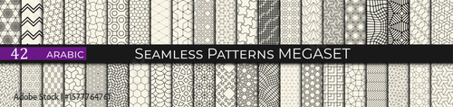 seamless geometric arabic pattern set, islamic background 