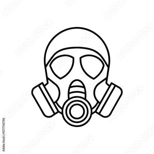 gas mask line art