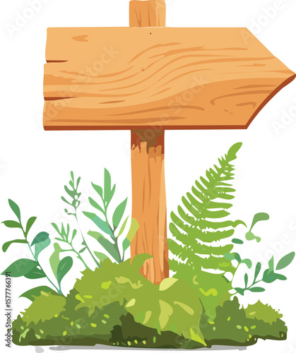 rustic wooden guide board sign board with moss plants, blank weathered signpost, cutout png.hardwood, billboard, board, cut-out, texture, background, clip, direction, guide, panel, post, signpost,