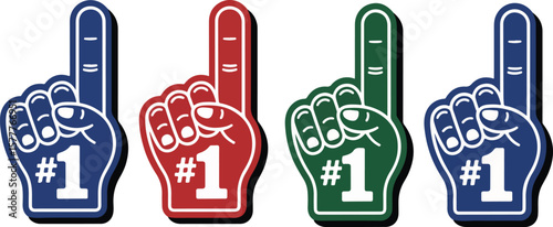 Number One sports fan hands set