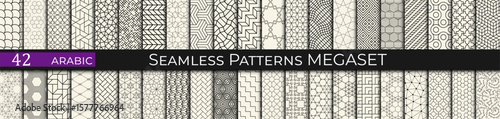 seamless geometric arabic pattern set, islamic background 