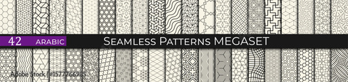 seamless geometric arabic pattern set, islamic background 