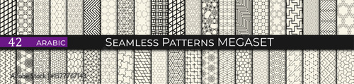 seamless geometric arabic pattern set, islamic background 