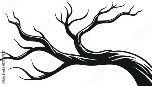 black dried old spooky dead tree branch isolated on transparent white background. cut out.horror, abstract, dead, dark, nature, old, dry, season, tree, black and white, clip, colours, concepts, 