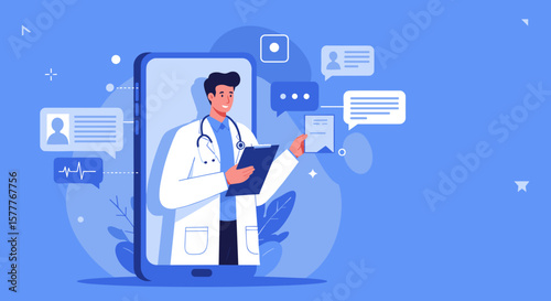 Online doctor consultation concept telemedicine health care