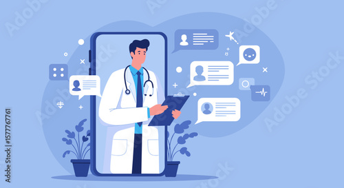 Telemedicine Doctor on Mobile Phone Medical Consultation