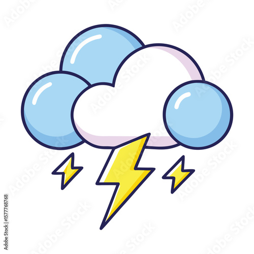 A heart-shaped cloud with a lightning bolt, symbolizing a sudden, shocking love or an intense, dramatic connection.